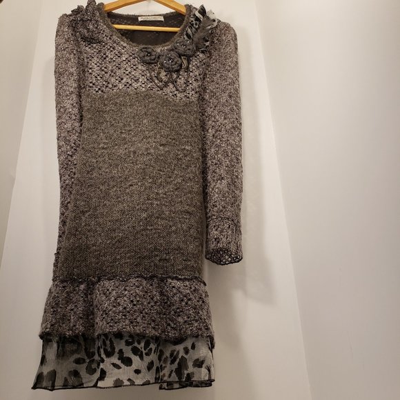 2/$60 Forla Paris Dress sweater grey chic - Picture 5 of 7